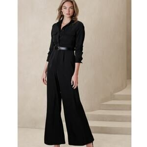 Wide Leg Banana Rebublic Black Jumpsuit - Size 0